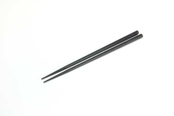 【樹脂箸】SPS えびす筋目六角箸 22.5cm 黒